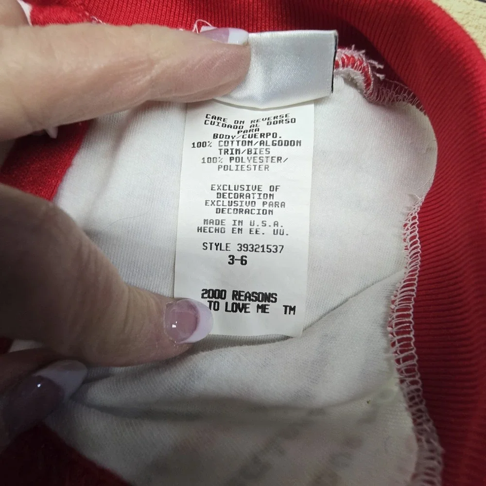 Vintage Y2K Alexis 2000 Footed Sleeper Infant 3-6 Months White Red Reasons To